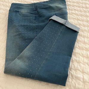 Cropped Sequin Stretch Pants